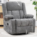 Swivel Rocker Recliner for Adults Manual Lazy Boy Recliner Chair with Cup Holders 360 Degree Rotating Nursery Rocking Chair Glider Recliner for Living Room (Grey)