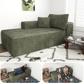 68 Cloud Sectional Sofa Chaise Lounge Chair Plush Corduroy Fabric No Assembly Required Deep Seat for Living Room Bedroom Movie Theater Left Facing Green