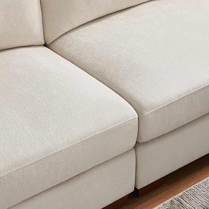 VANOMi 37.4 Upholstered Square Module for Modular Sectional Sofa (Beige Ottoman Module)