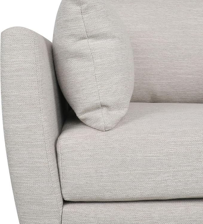 GDFStudio Club Chair Accent Armchair Accent Arm Reading Chair for Living Room Upholstered Armchair Lounge Chair with Comfy Cushion Wooden Leg for Bedroom Office Beige
