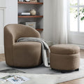 Swivel Barrel Chair Living Room Swivel Chair with Round Storage Chair 360 ° Swivel Club Chair Nursery Bedroom Office Hotel with upholstered Modern Armchair Fabric