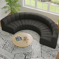 LEVNARY Modular Sectional Sofa Convertible Sectional Couch Set Large-Grain Velvet Modular Sectionals Curved 4 Seater Cloud Sofa with Chaise for Living Room (Black)