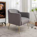 Contemporary Velvet Accent Chairs for Living Room Bedroom and Entryway Modern Armchair with Sleek Metal Legs Elegant Seating Solution for Small Spaces Grey