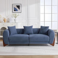 87 Sherpa Boucle Cloud Couch Modern 3 Seater Sofa with Solid Wood Legs 25 Extra Deep Seat Comfy Thick Cushion Upholstered Sofa Couches with 3 Pillows for Living Room Blue