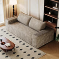KEIKI 63 Corduroy Loveseat Sofa Deep Seat 2-Seater Couch with Adjustable Arms Comfy Cushions Modern Upholstered Love Seat for Small Spaces No Assembly Required Camel