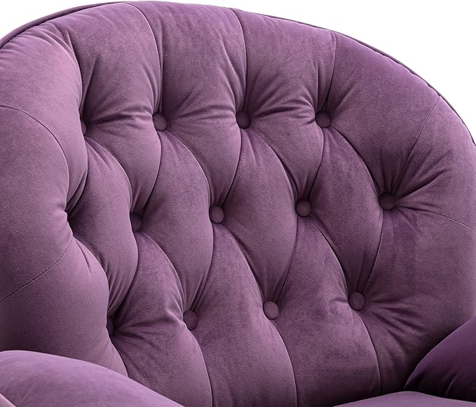 Accent Chair TV Chair Living Room Chair with Ottoman Purple LY757