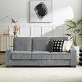 Aoowow 83.86” Modern 3-Seater Sofa Couch Upholstered Corduroy Fabric Couches Comfy Sofas with 2 Cup Holders for Living Room Apartment OfficeGrey-Corduroy