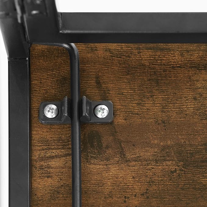 Furinno Riau No Tool/No Assembly/Folding Metal Frame Computer Desk Rustic Oak/Black 39 Inch