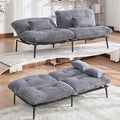Memory Foam Futon Sofa Bed with Frame &amp Mattress Set - Comfy Mini Couch for Small Spaces &amp ApartmentsGray