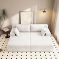 71-Inch Fluffy Corduroy Boneless Sleeper Daybed Loveseat Double Recliner Chaise Lounge Sofa Couches Floor Cloud Sofa Chaise W/4 Pillows for Home Apartment Living Room