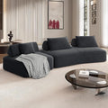 139 Modern Curved Sofa Cloud Sectional Couch with Adjustable Backrest Oversized Deep Seat Compressed Couch for Living Room Apartment No Assembly Required Chenille Fabric (Dark Grey)