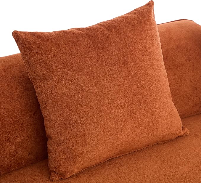Christopher Knight Home Braebt 126 Modular Sofa with 4 Throw Pillows Curved 5-Seater Large Sofa Couches Comfy Upholstered Sectional Cloud Couch for Living Room No Assembly Required Dark Orange
