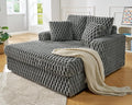 VanAcc 58-Inch Plush Sleeper Chair with Throw Pillows Upholstered Chaise Lounge &amp Sofa Bed with Armrests for Living Room Ash Grey