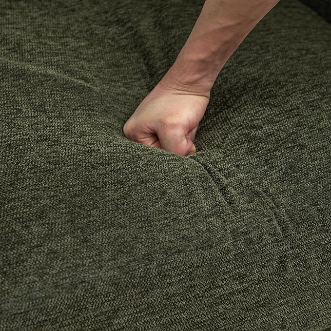 MINCETA Oversized Accent Chair for Living Room 360° Swivel Barrel Chair with High Density Foam Modern Glider Chair with Fabric Upholstered Armchair for Apartment Bedroom Green