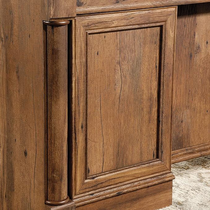 Sauder Palladia Executive Desk 29.5D x 65.1W x 29.61H Vintage Oak finish