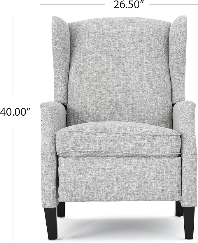 Christopher Knight Home Ellyn Fabric Recliner (Set of 2) Light Gray Tweed Dark Brown