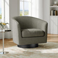Swivel Barrel Accent Chair Modern 360° Swivel Round Barrel Chairs with Curve Back Upholstered Chenille Fabric Armchair Single Sofa Club Chair for Living Room Bedroom Tan