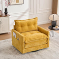 Swivel Accent Chair Modern Chenille Arm Chair Comfy Upholstered Accent Chair with 360 Degree Rotating Metal Base Single Sofa Chairs for Living Room Bedroom Reading Room Mustard Yellow