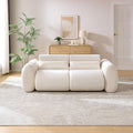 Christopher Knight Home Orri 79 Cozy Chenille Upholstered Cloud Couch 3-Seater Modern Sofa Home Sofa Living Room with Round Arm Sturdy Wooden Frame Lounge Chair Indoor Easy to Assembly White