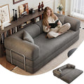 79 Convertible Floor Sofa Bed Modern King Sleeper Folding Mattress Couch with Pillows Corduroy Boneless Sectional Sofa Couch for Living Room Game Room Grey