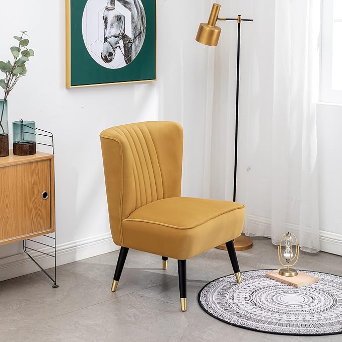 Elon Contemporary Velvet Upholstered Accent Chair Gold
