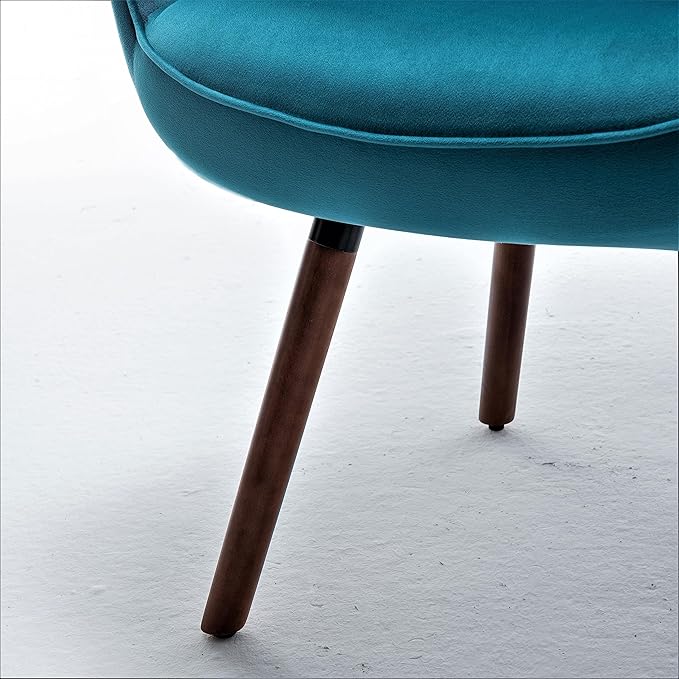 Chic Accent Arm Chairs for Living Room Bedroom or Home Office Button-Tufted Midcentury Armchair with Wingback Design and Splayed Legs Greynish Blue