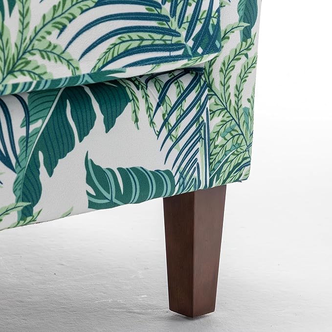 Contemporary Accent Arm Chair with Birch Wood Frame and Velvet Upholstery Armchair for Office and Living Room Decor Removable Cushions 01 Printed Fabric