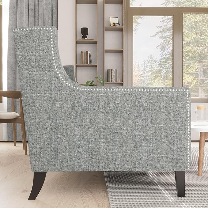 GDFStudio 78.75 3-Seater Sofa Button Tufted Backrest Big Comfy Couch with Plush Cushions Mid Century Modern Couches Home Living Room Sofa Upholstered Sofas &amp Couches for Apartment Bedroom Gre