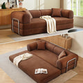 78.5'' Convertible Folding Sofa Bed – 4-in-1 Modular Floor Couch Corduroy Small Cloud Couch Compressed Foldable Sleeper Sofa King Size Futon for Bedroom Guest Room (Brown-02)