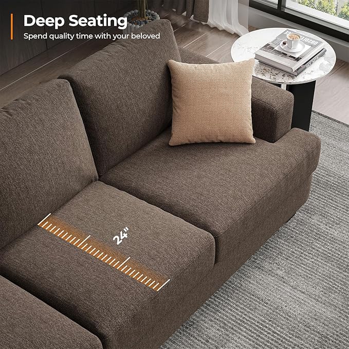 Fadware Sofa Couch 3 Seater Sofa with Suppleness Armrests Fabric Deep Seat Sofa with Upholstered Cushion&amp Backrests Modern Comfy Couch for Living Room Apartment