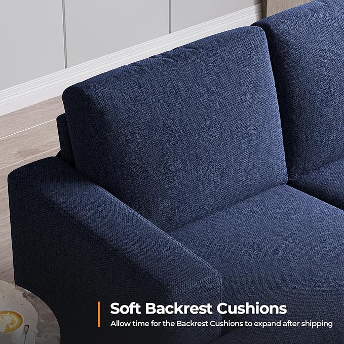 Fadware Sofa Couch 3 Seater Sofa with Suppleness Armrests Fabric Deep Seat Sofa with Upholstered Cushion&amp Backrests Modern Comfy Couch for Living Room Apartment