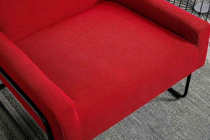 Accent Chair - Modern Industrial Slant Armchair with Metal Frame - Premium High Density Soft Single Chair for Living Room Bedroom