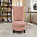 Royal High-Back Velvet Accent Chair for Vanity with Storage and Luxurious Upholstery Retro Design and Versatile Usage for Living Room Bedroom Lounge and Office Rose