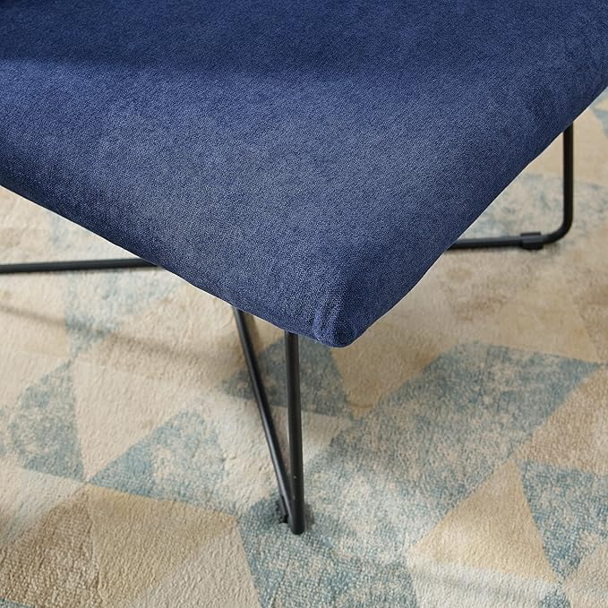 Classic Brands Eternity Upholstered Armless Accent Chair Blue| Mid-Century Modern | Ergonomic