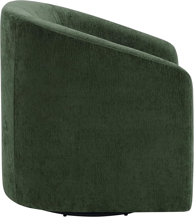 OSP Home Furnishings Parker Upholstered Swivel Tub Accent Chair Green Fabric