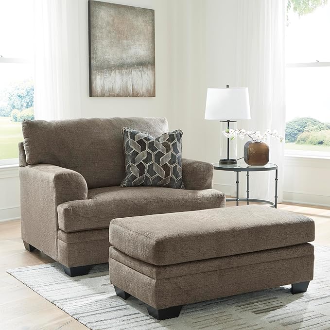 Signature Design by Ashley Stonemeade Contemporary Upholstered Oversized Chair with Reversible Cushion Gray