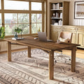 Solid Wood Home Office Desk 62.99 Large Farmhouse Executive Desk Computer Table for Office Conference Room Study Room (Brown)