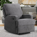 Classic Manual Recliner Chair for Adults Soft Fabric Overstuffed Single Reclining Sofa Chair with Padded Backrest Heavy Duty Recliners for Living Room BedroomGrey