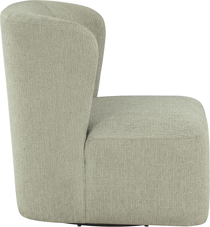 OSP Home Furnishings Lucia Modern Barrel Swivel Accent Chair Fog Fabric