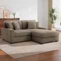 Cloud Sectional Couch with L-Shape Chaise Modern Modular Sofa with Deep Seat Upholstered Couches for Living Room Bedroom Light Brown