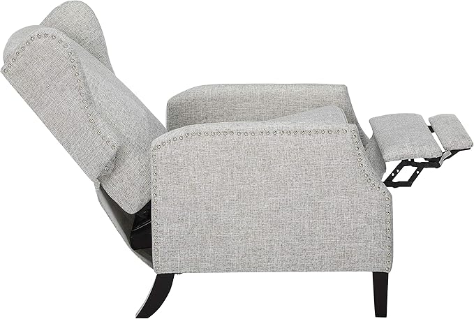GDFStudio Christopher Knight Home Wescott Traditional Fabric Recliner Light Grey Tweed