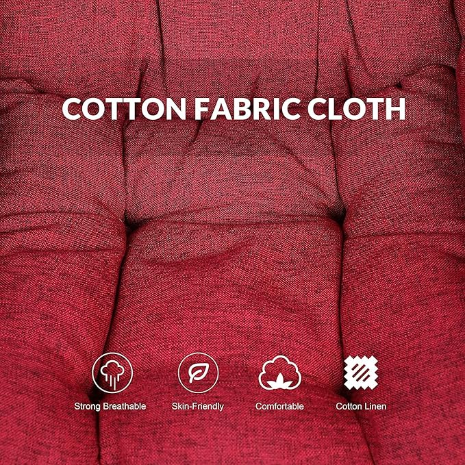 Modern Lazy Chair with Portable Ottoman Accent Contemporary Lounge Chair Steel Frame Leisure Sofa Chair Set with Footstool Armrests Side Pocket for Living Room Bedroom Office Red