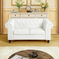 Naomi Home Emery Loveseat Off White - Compact Tufted Sophistication