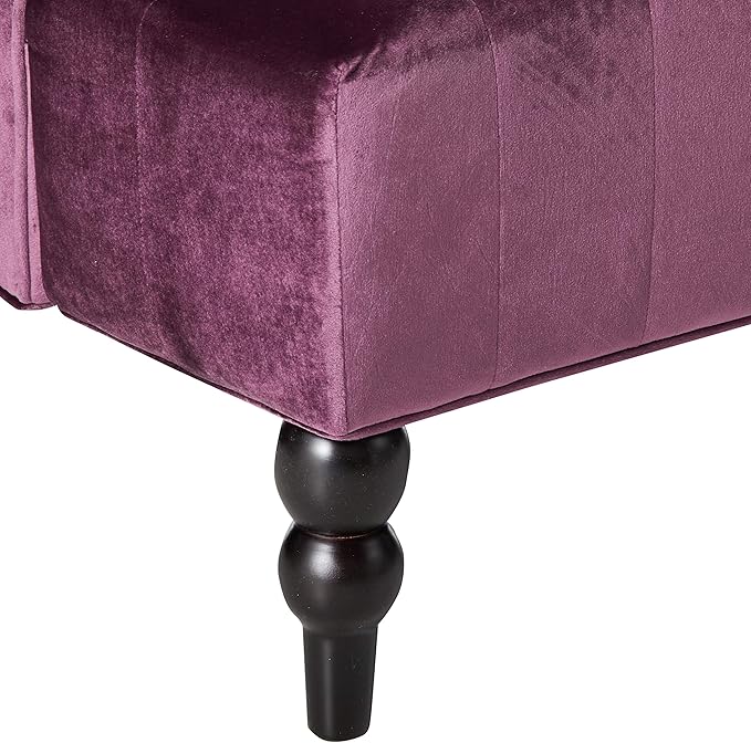 Christopher Knight Home GDFStudio Leona Modern Glam Tufted Velvet Wingback Loveseat Raisin and Dark Brown