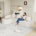 111.8' Curved Sectional Cloud Sofa Modern L Shaped Couch with Chaise &amp Pillows Comfy Upholstered Deep Seat Compression Boneless Sofa for Living Room Office No Assembly Required Left Facing Wh