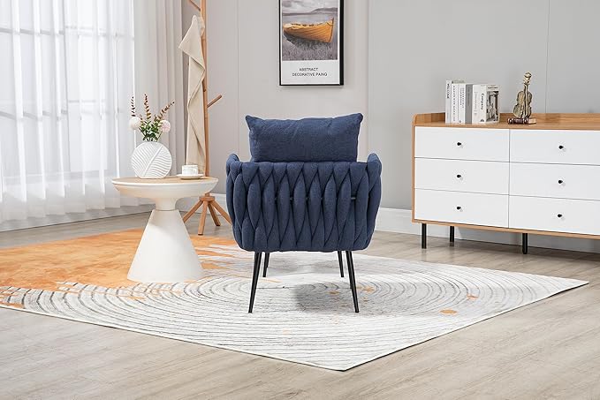 Velvet Accent Chair Modern Upholstered Armchair Tufted Chair with Metal Frame Single Leisure Chairs for Living Room Bedroom