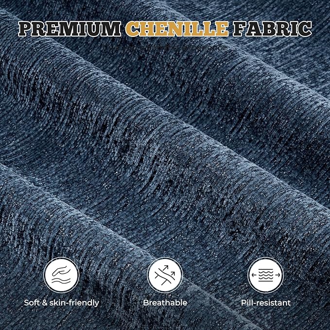 122 Modern L Shaped Modular Sectional Sofa Boneless Couches for Living Room with Ottoman4 Seater Convertible Chenille Cloud Couch Sofa Set No Assembly Required Blue 1 PCS