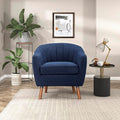 Lexicon Alard Tufted Fabric Barrel Accent Chair Blue