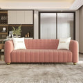 83'' Velvet Sofa for Living Room Modern Comfy Couch 3-Seater Apartment Sofa with 2 Pillows &amp Golden Metal Legs