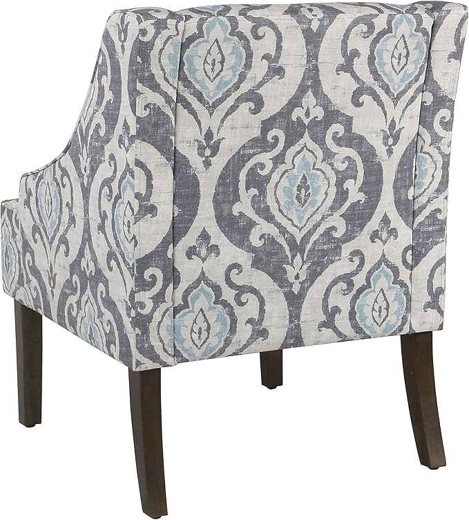 HomePop Velvet Swoop Arm Accent Chair Suri Blue